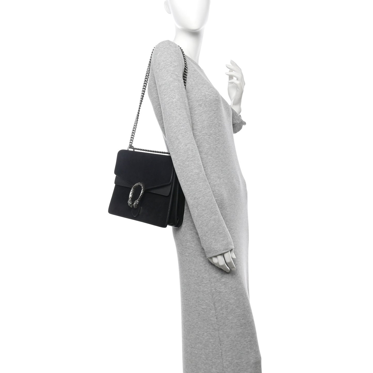 Suede Medium Dionysus Shoulder Bag Black