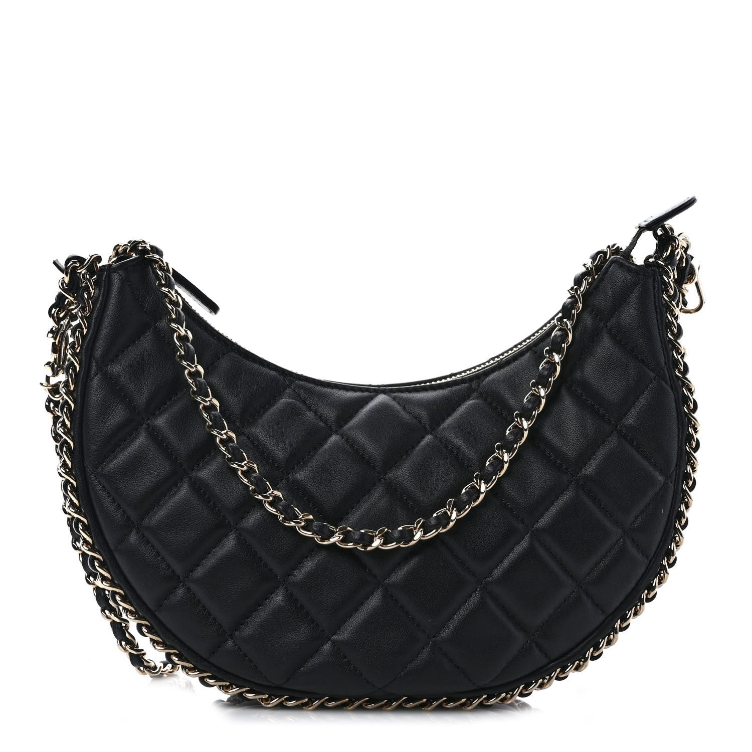 Chanel Lambskin Quilted Small Hobo Bag Black 1 of 9
