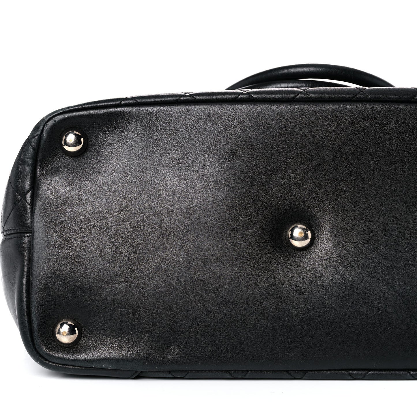Calfskin Quilted Large Cambon Tote Black