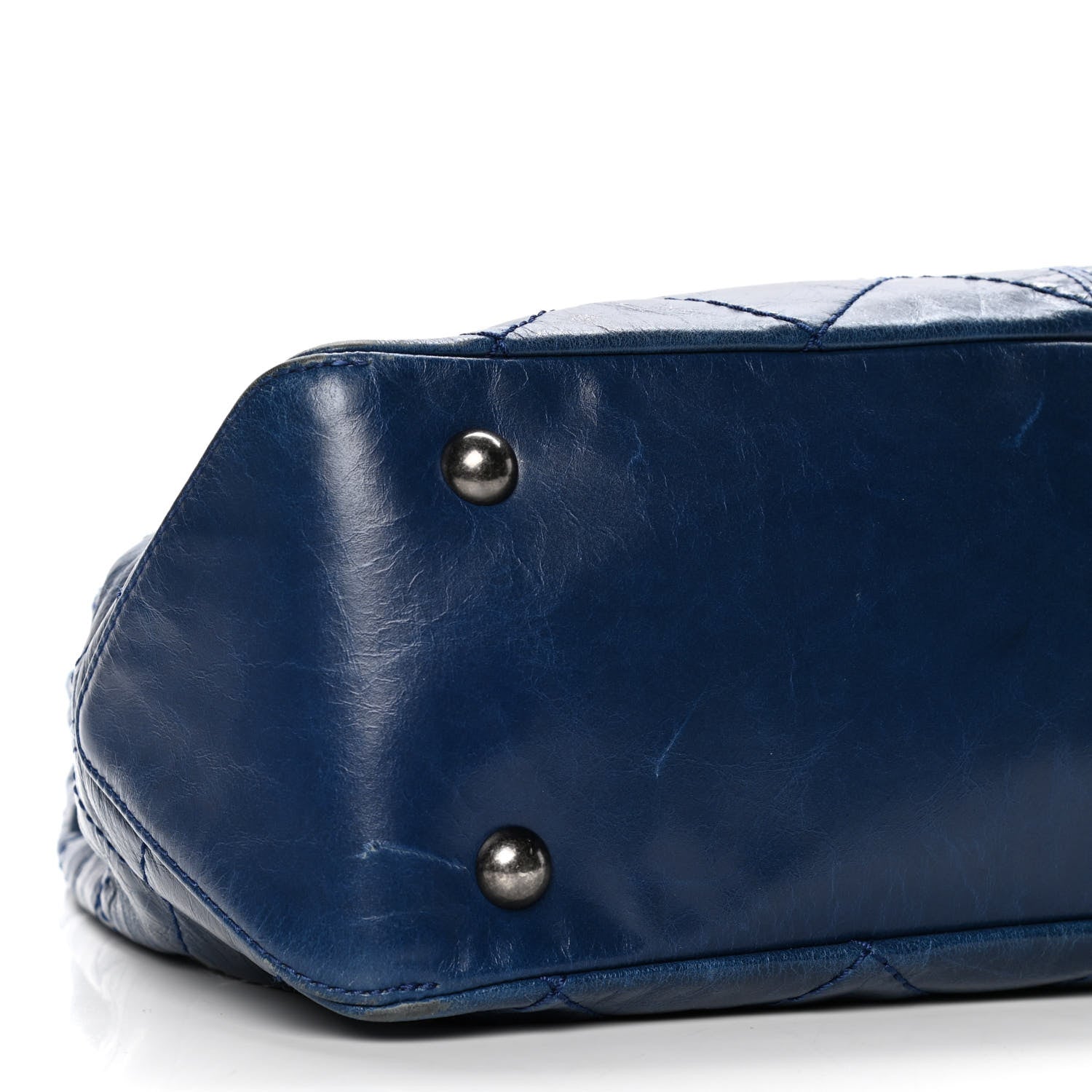 Chanel Aged Calfskin Quilted Coco Supple Hobo Navy Blue 6 of 10