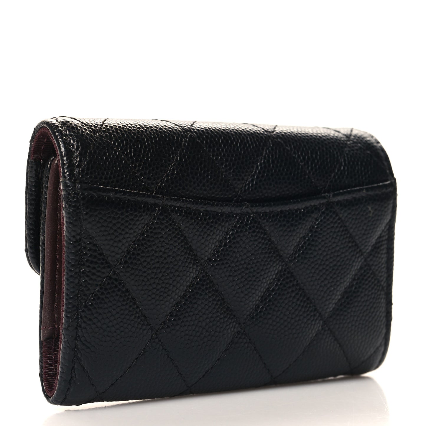 Caviar Quilted Classic 4 Key Holder Wallet Black