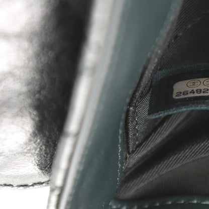 Chanel Glazed Calfskin Chevron Quilted Small Hampton Flap Dark Green 7 of 11