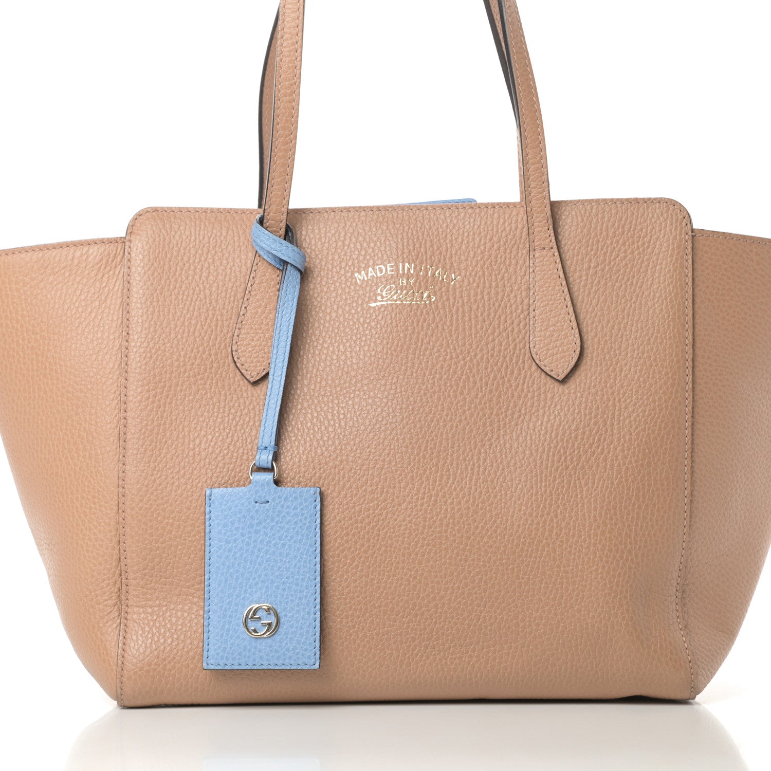 Gucci Dollar Calfskin Small Swing Tote Camelia Mineral Blue 7 of 13