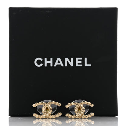 Chanel Metal Beaded CC Earrings Gold 6 of 6
