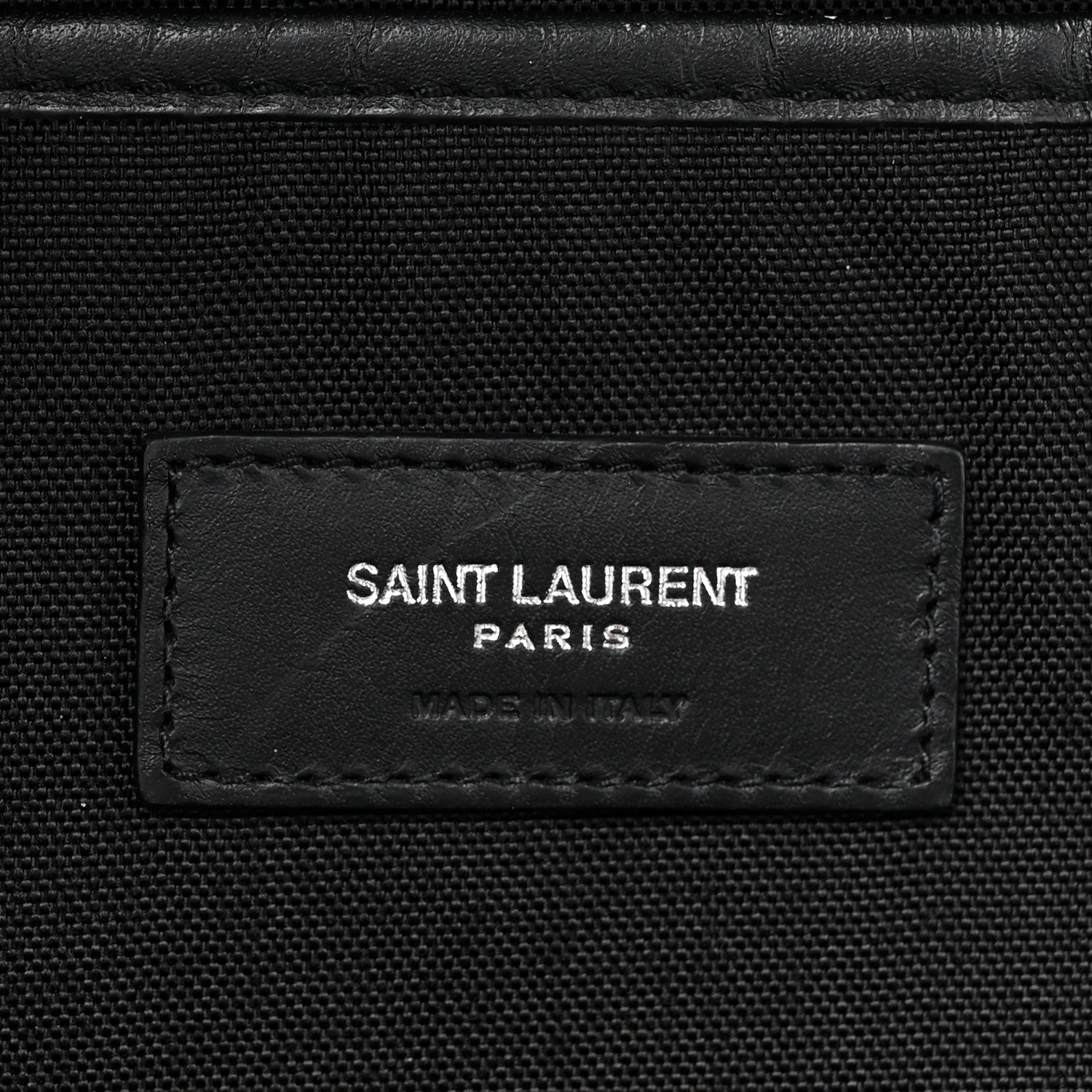 Saint Laurent Canvas Signature Embroidered City Backpack Black 6 of 12