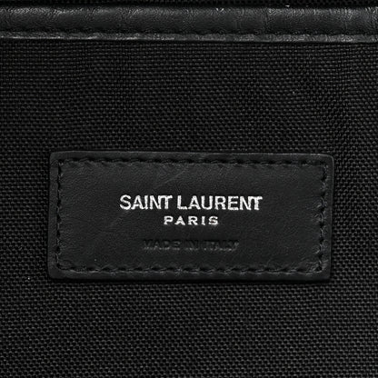 Saint Laurent Canvas Signature Embroidered City Backpack Black 6 of 12