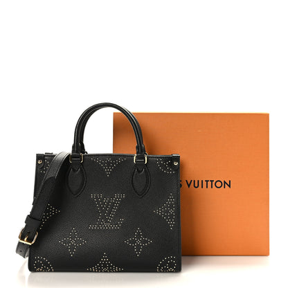 Louis Vuitton Grained Calfskin Studded Monogram Giant Onthego PM Black 9 of 9