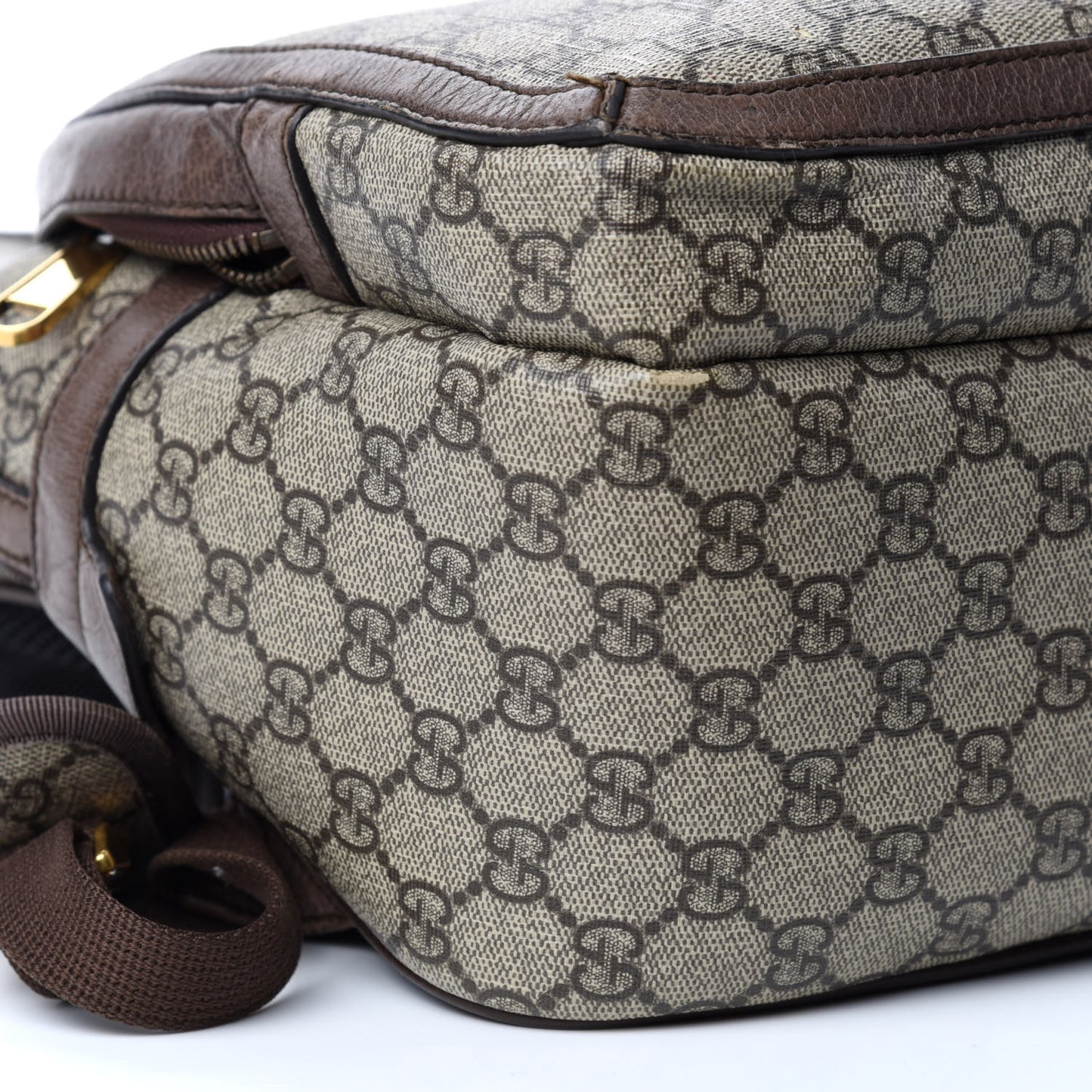 GG Supreme Monogram Medium Ophidia Day Backpack Brown
