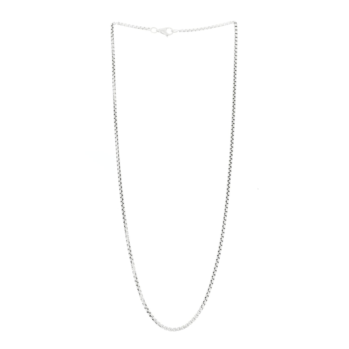 Sterling Silver 2.5mm Box Chain Necklace 22"