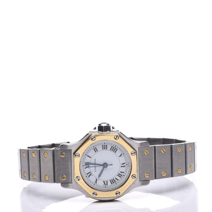 Cartier Stainless Steel 18K Yellow Gold 25mm Santos Octagon Automatic Watch 3 of 8