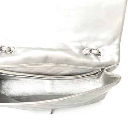 Chanel Metallic Lambskin Quilted Jumbo Single Flap Silver 4 of 4