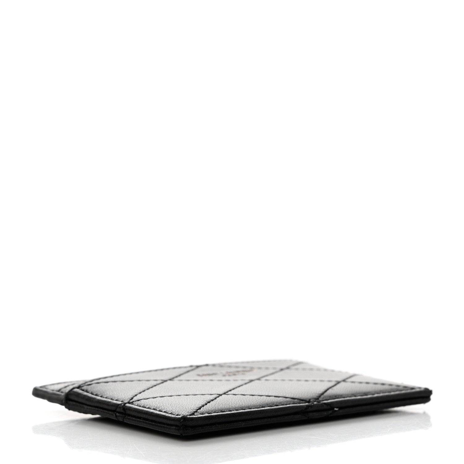 Saint Laurent Grain De Poudre Matelasse Chevron Monogram Credit Card Case Red 10 of 22