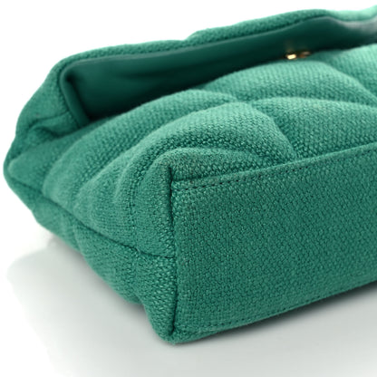Saint Laurent Canvas Quilted Toy Loulou Puffer Monogram Chain Satchel Basil 8 of 10