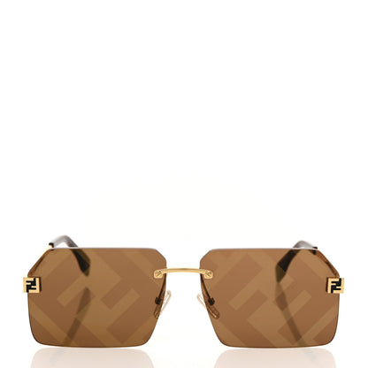 Fendi Metal Sky Rectangular Sunglasses FE40043U Gold Brown 2 of 8