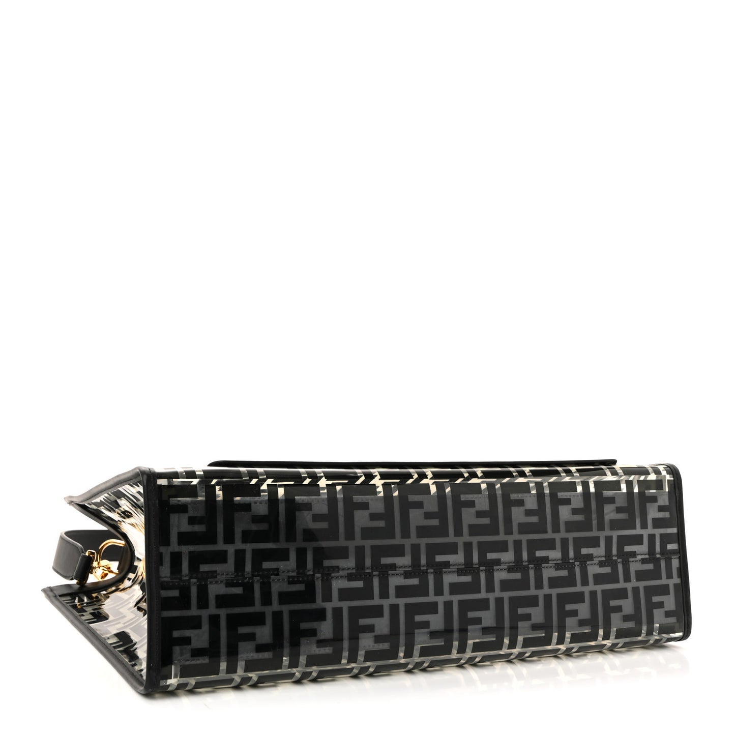 TPU FF Vitello Century Plexiglass Medium Runaway Shopper Tote Black