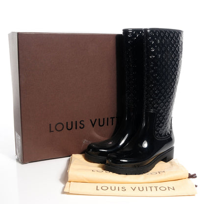 Louis Vuitton Rubber Embossed Monogram Splash Rain Boots 41 Black 7 of 7