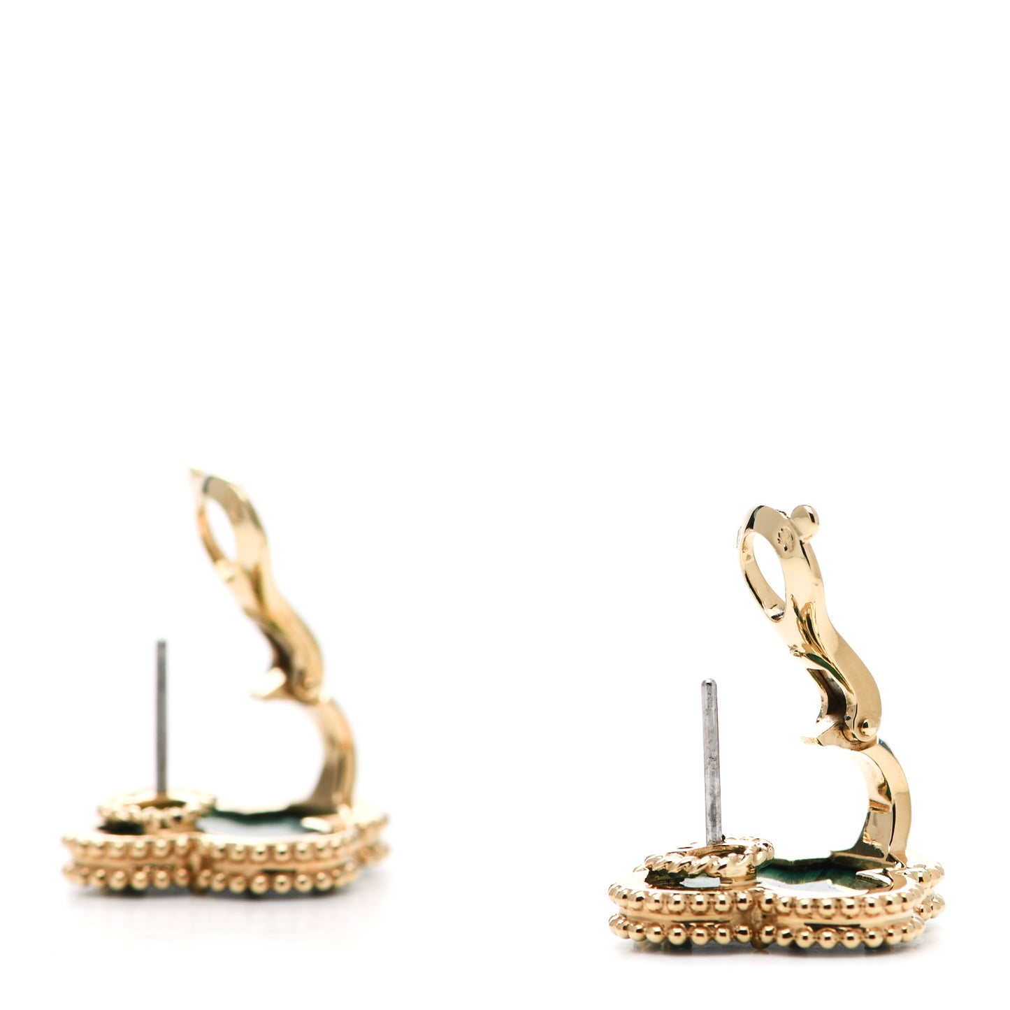 18K Yellow Gold Malachite Magic Alhambra Earrings