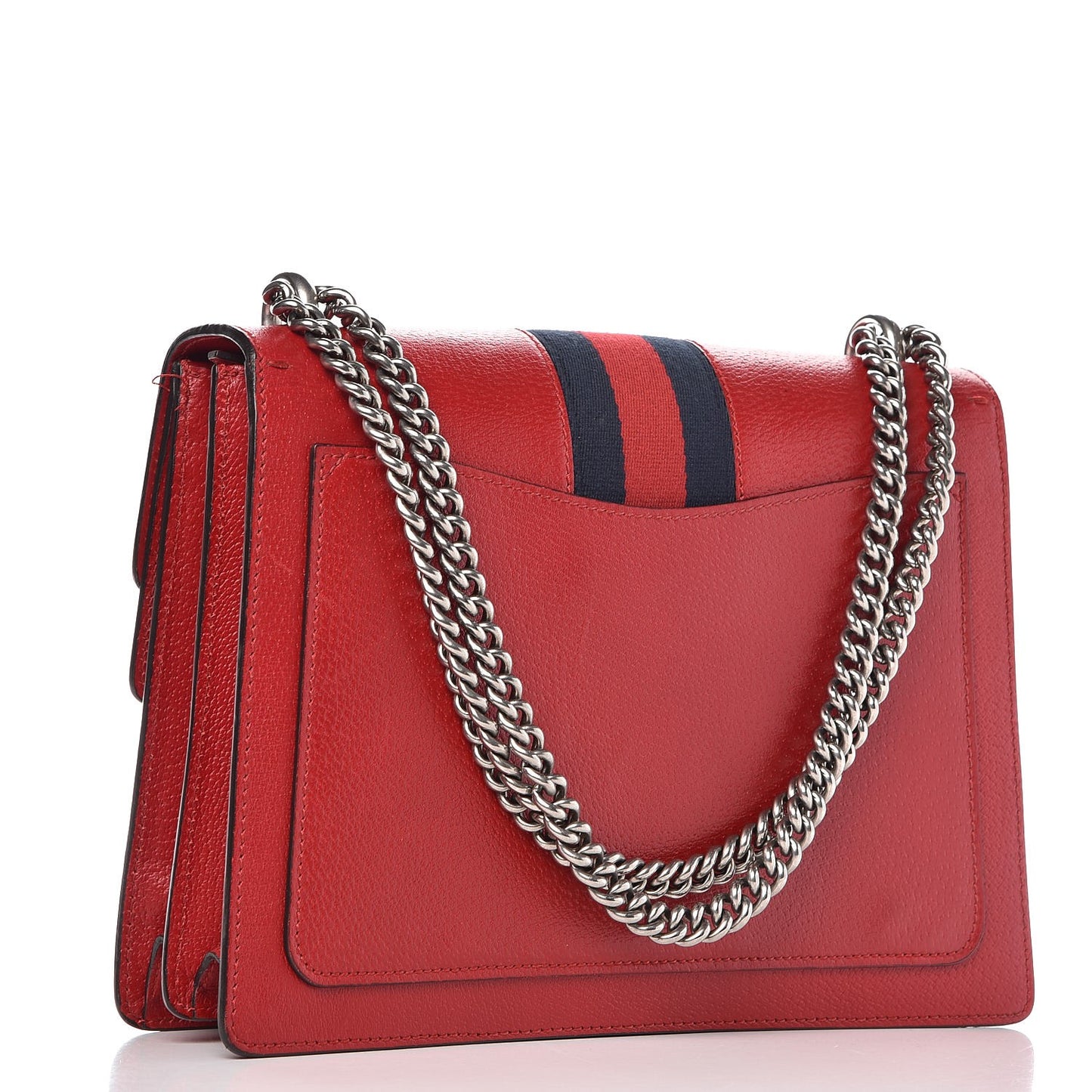 Textured Calfskin Web Medium Dionysus Shoulder Bag Hibiscus Red