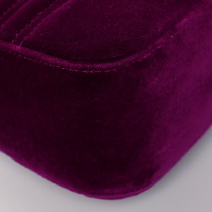 Gucci Velvet Matelasse Medium GG Marmont Shoulder Bag Fuchsia Violet Cyclamen 9 of 14