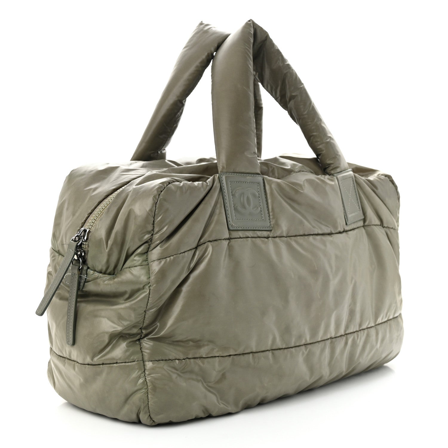 Chanel Nylon Quilted Small Coco Cocoon Reversible Tote Gray 4 of 23