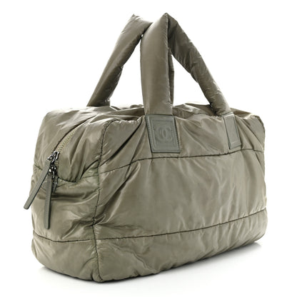 Chanel Nylon Quilted Small Coco Cocoon Reversible Tote Gray 4 of 23