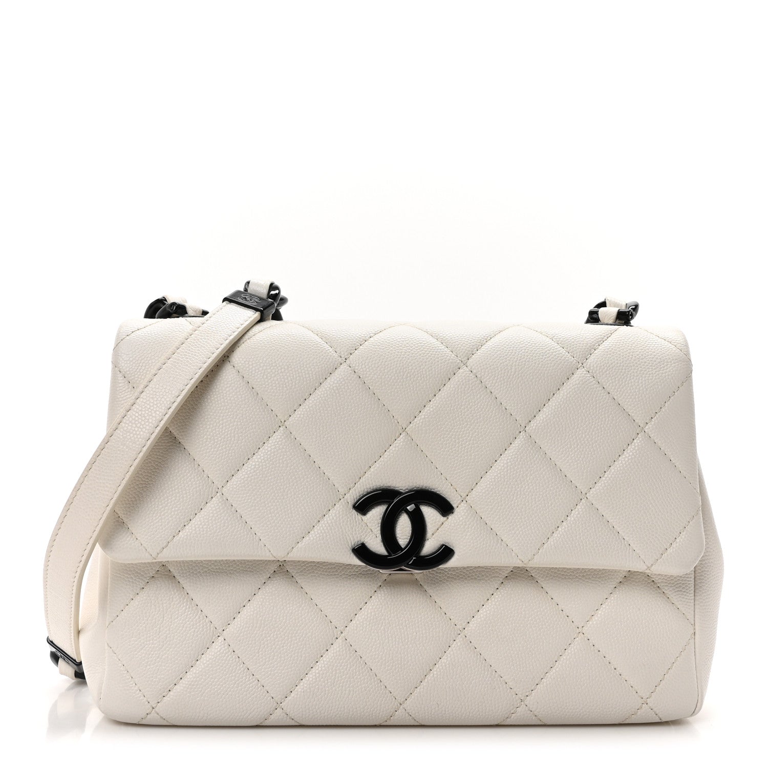 Chanel Caviar Quilted My Everything Flap White Black 1 of 10