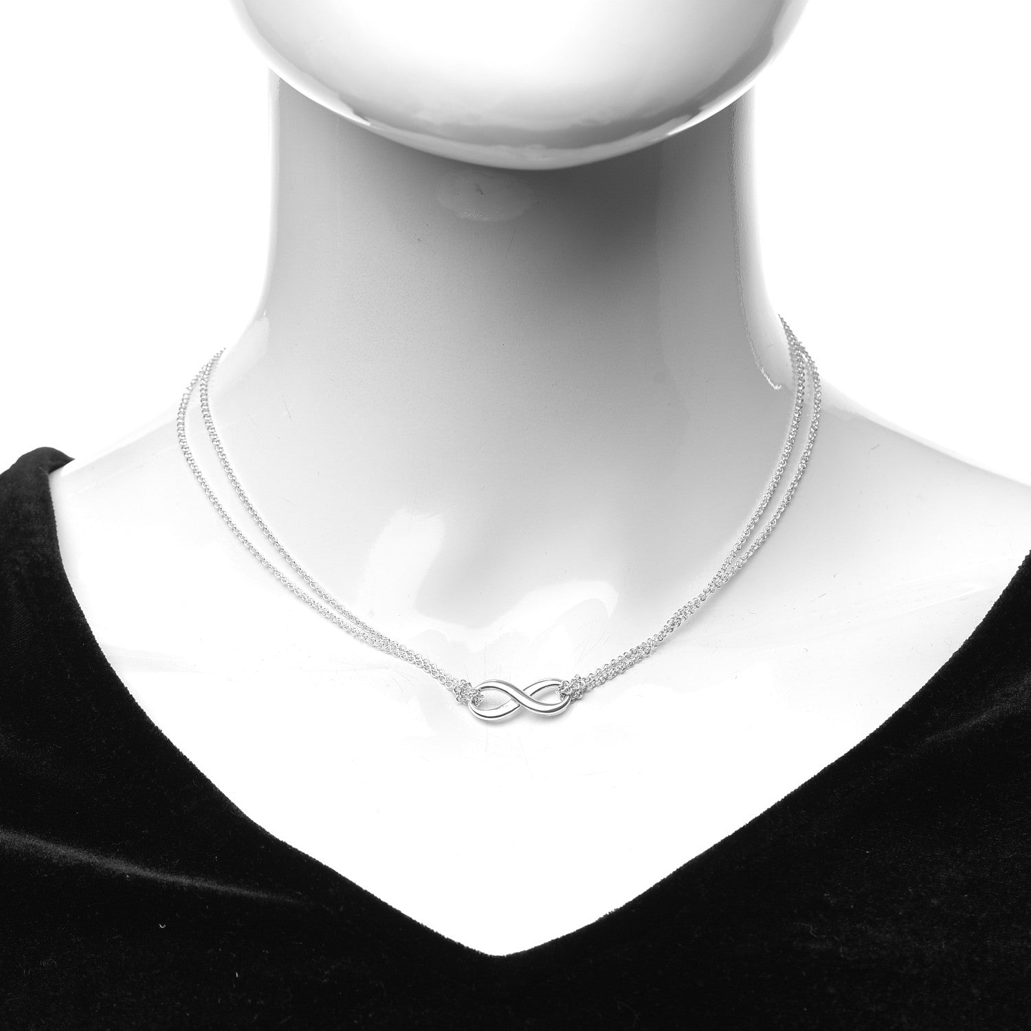 Tiffany Sterling Silver Infinity Pendant Necklace 2 of 6