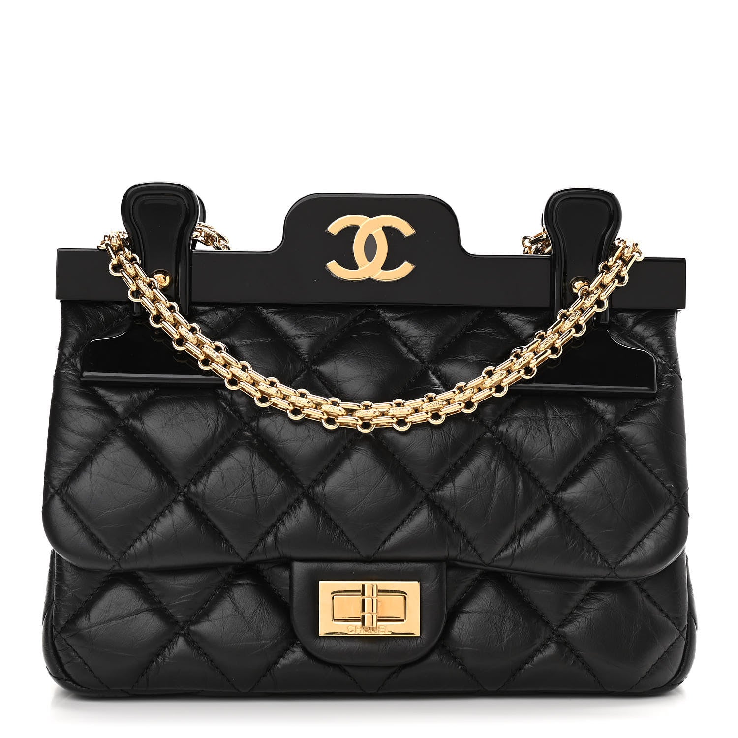 Chanel Aged Calfskin Quilted 2.55 Reissue Mini Hanger Flap Black 1 of 13