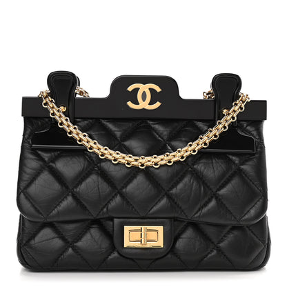 Chanel Aged Calfskin Quilted 2.55 Reissue Mini Hanger Flap Black 1 of 13