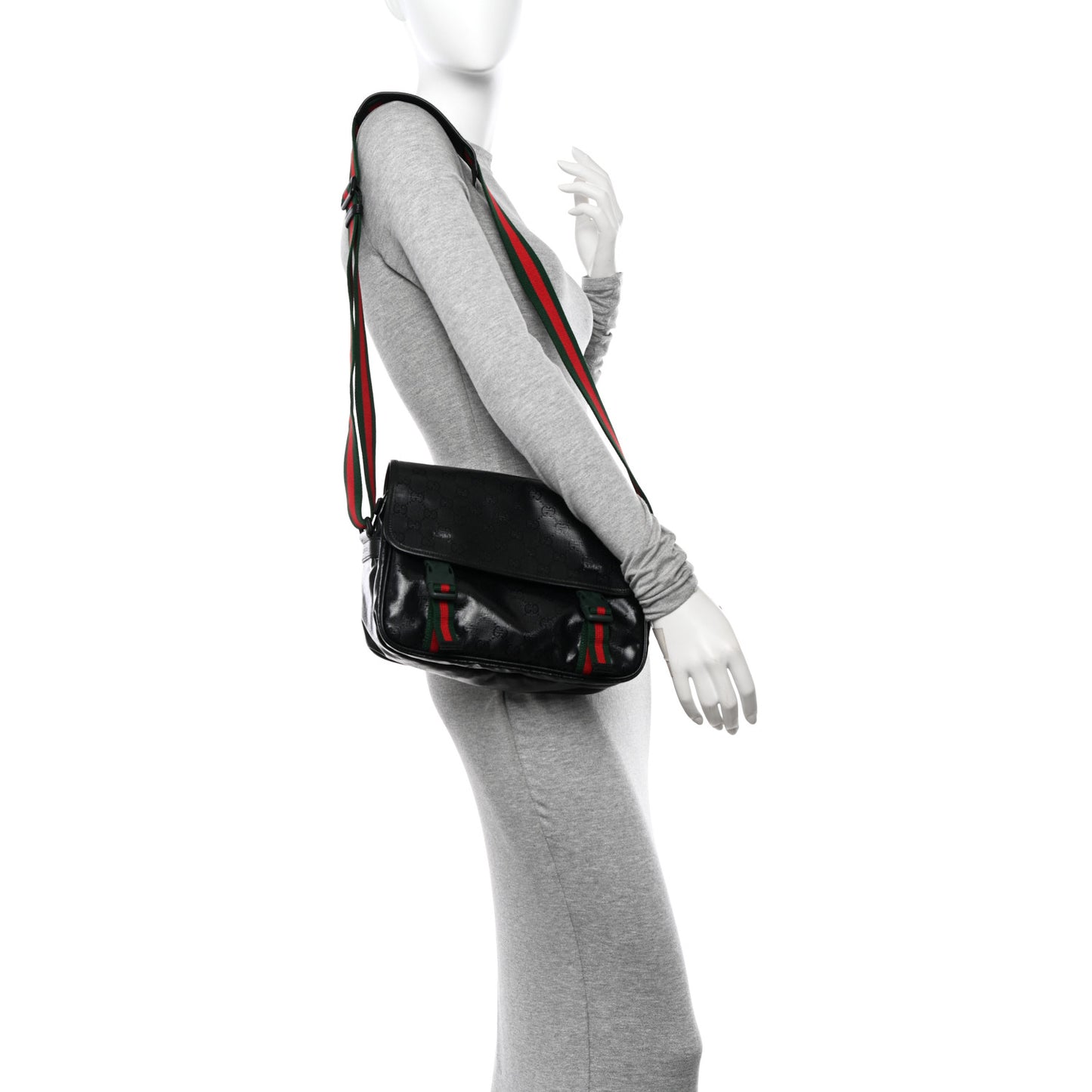 GG Crystal Messenger Bag Black