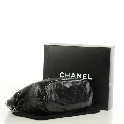 Chanel Tweed Lambskin Drawstring Tweedy Tote Black 3 of 7
