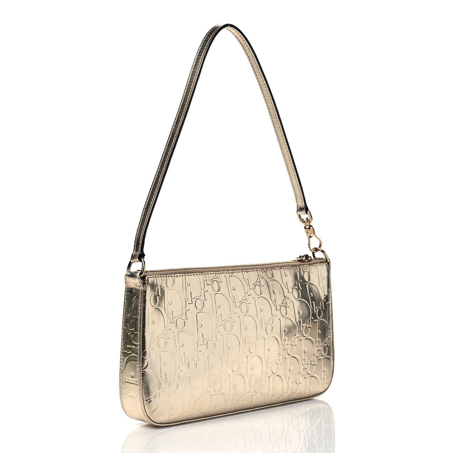 Metallic Patent Monogram Shoulder Bag Light Gold