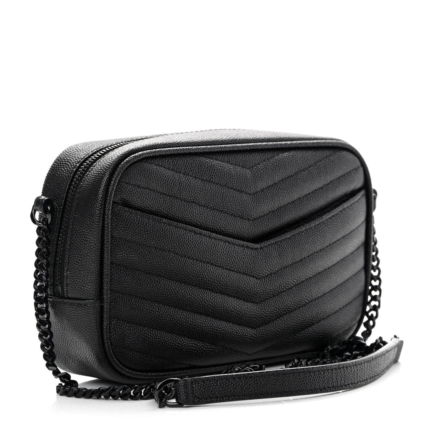 Grain De Poudre Matelasse Monochrome Monogram Mini Lou Camera Bag Black
