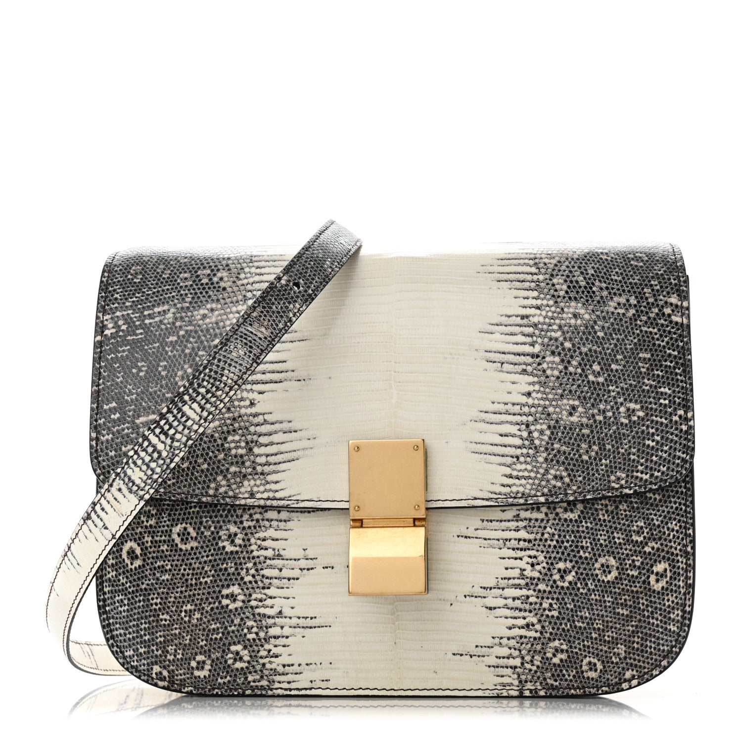 Celine Lizard Medium Classic Box Flap Bag Natural 1 of 9