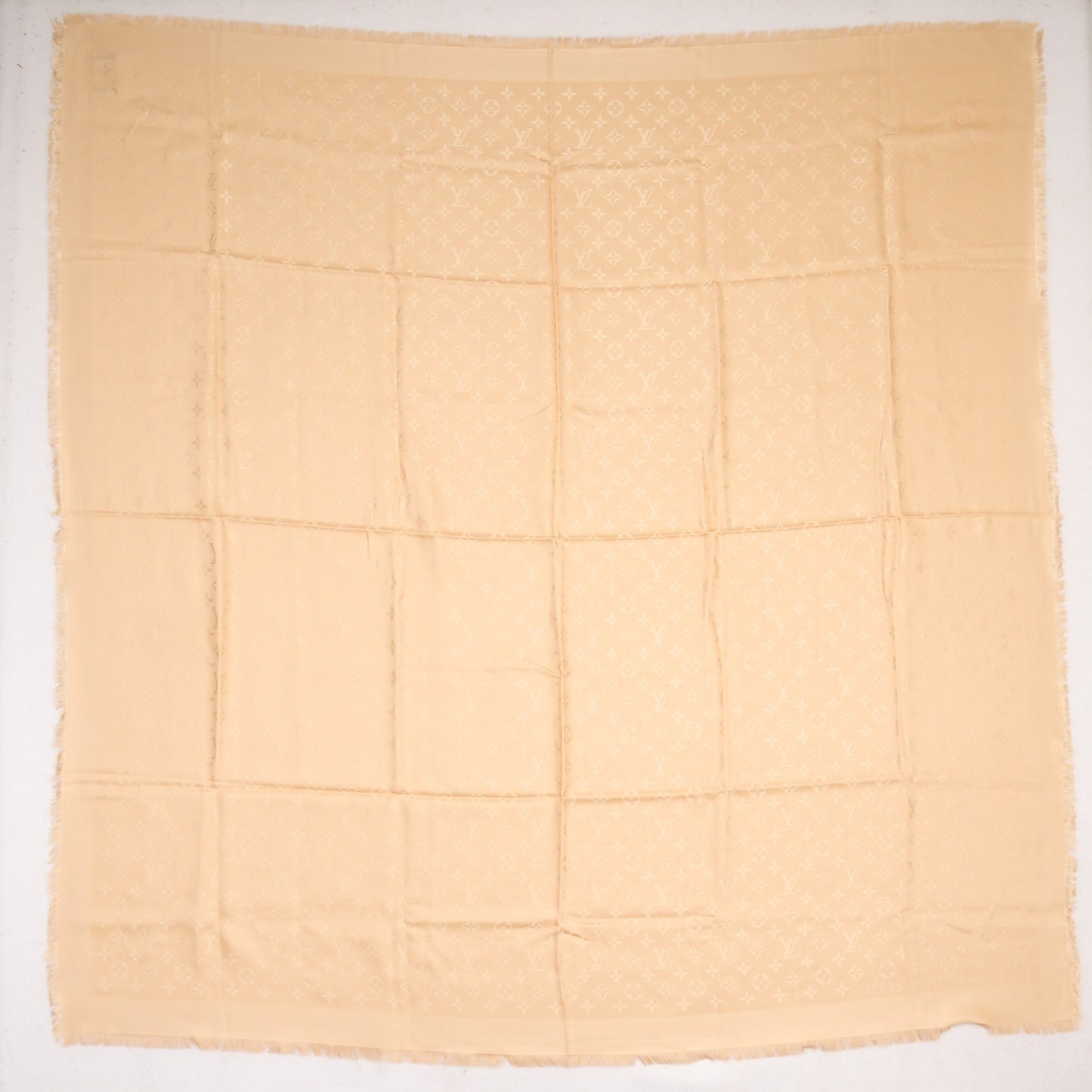 Silk Wool Monogram Shawl Dune