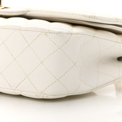 Chanel Caviar Quilted Medium Double Flap White 10 of 15