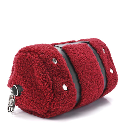 Fendi Sheepskin Vitello Mini O'Lock Bowling Bag Burgundy Black 4 of 11