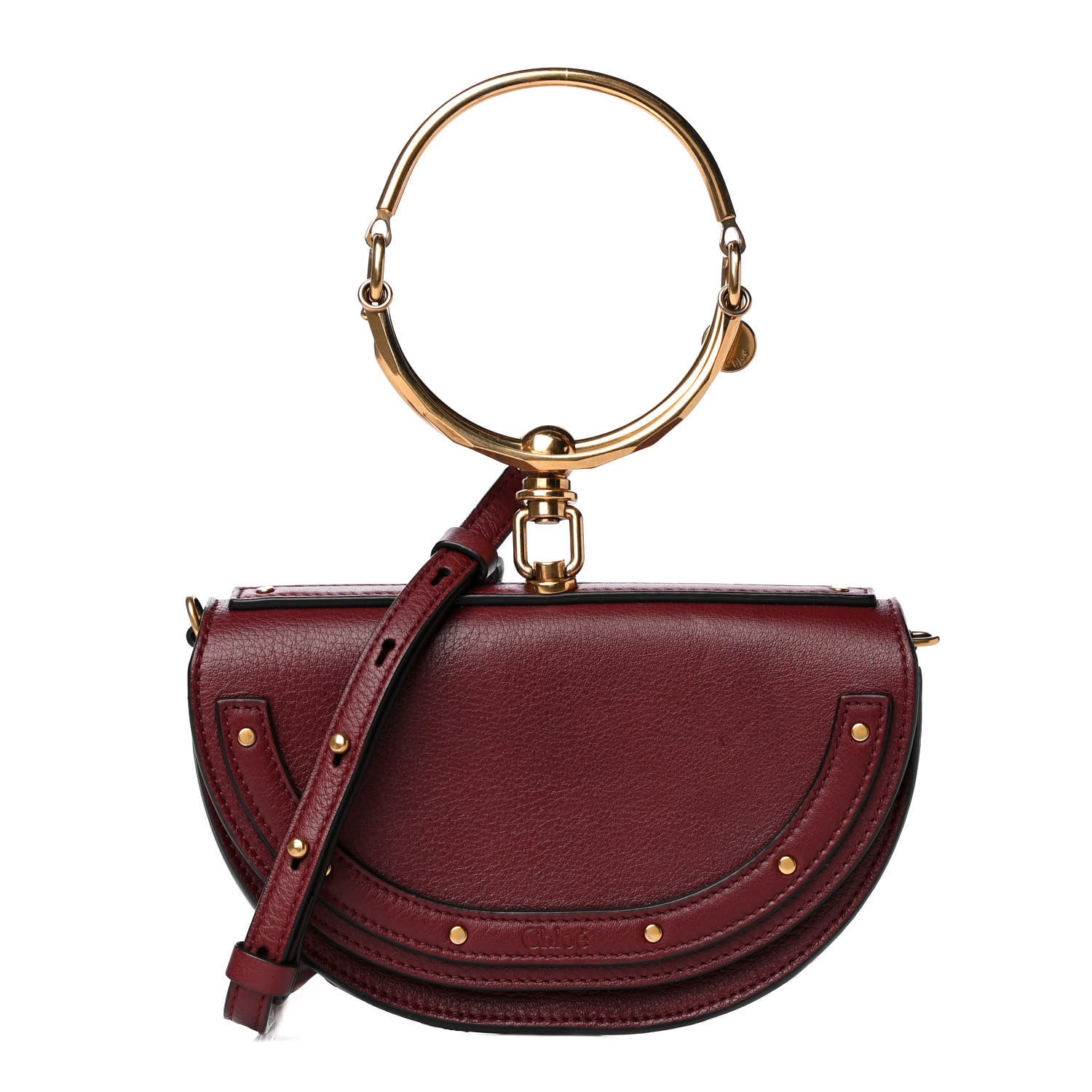 Chloe Calfskin Small Nile Bracelet Minaudiere Bag Plum Purple 1 of 18