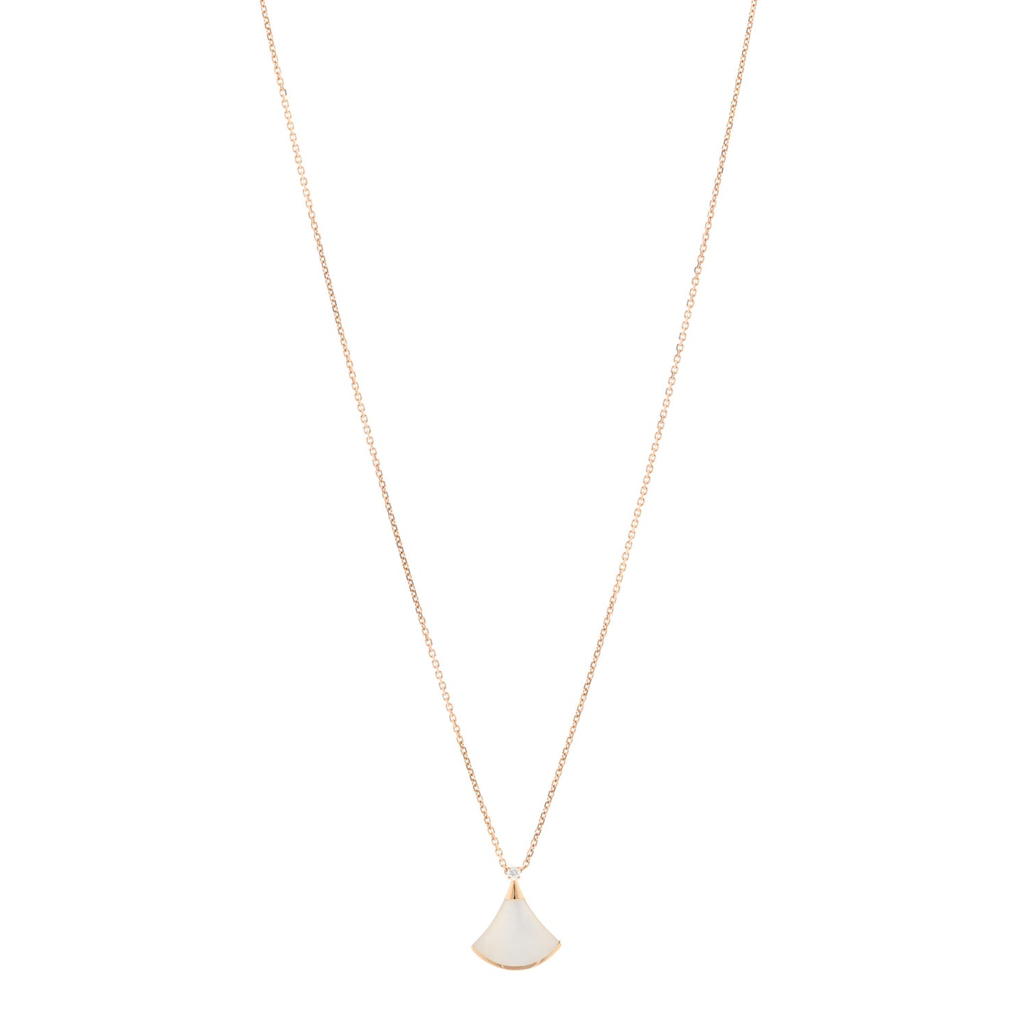18K Rose Gold Diamond Mother of Pearl Small Divas' Dream Pendant Necklace