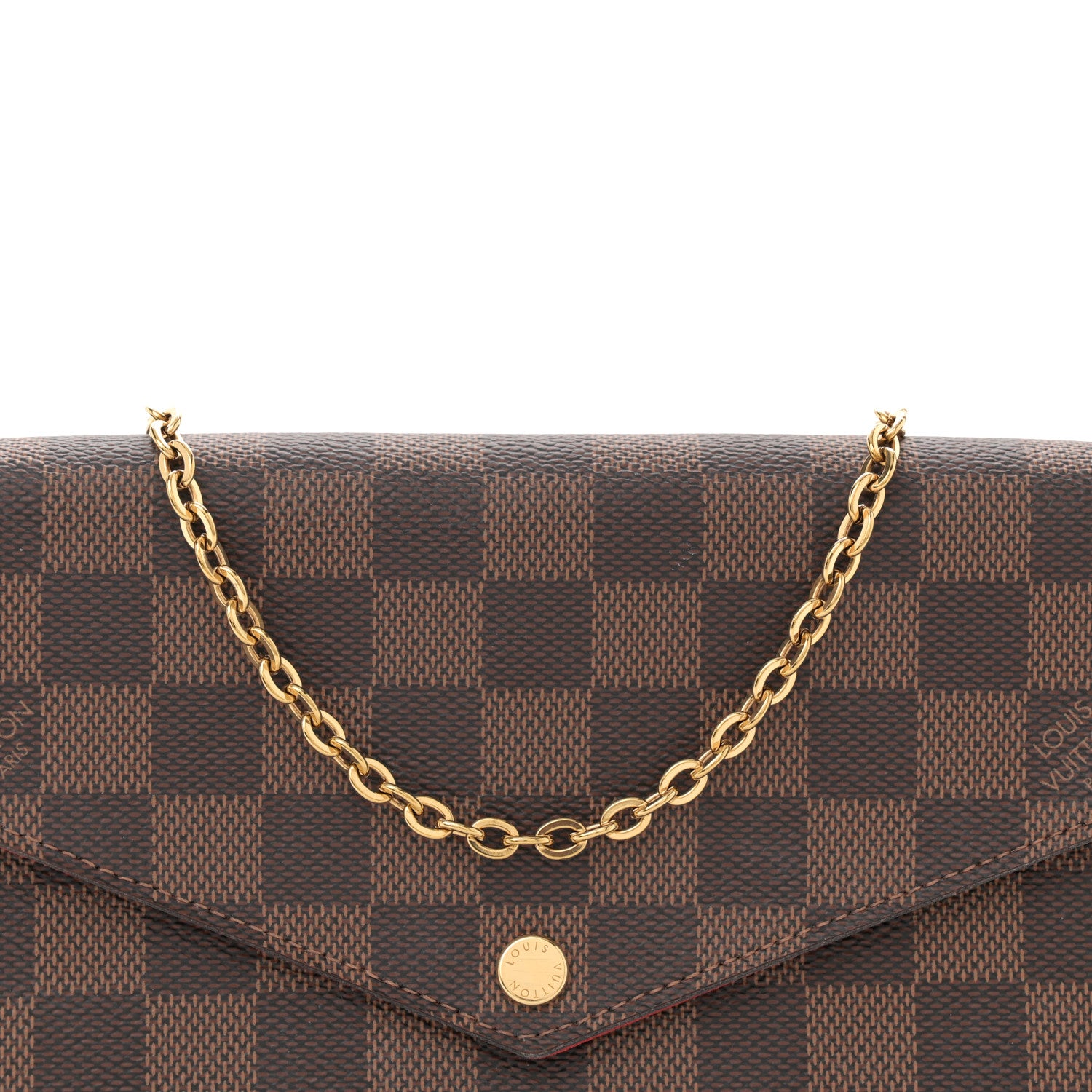 Louis Vuitton Damier Ebene Pochette Felicie Chain Wallet 7 of 10
