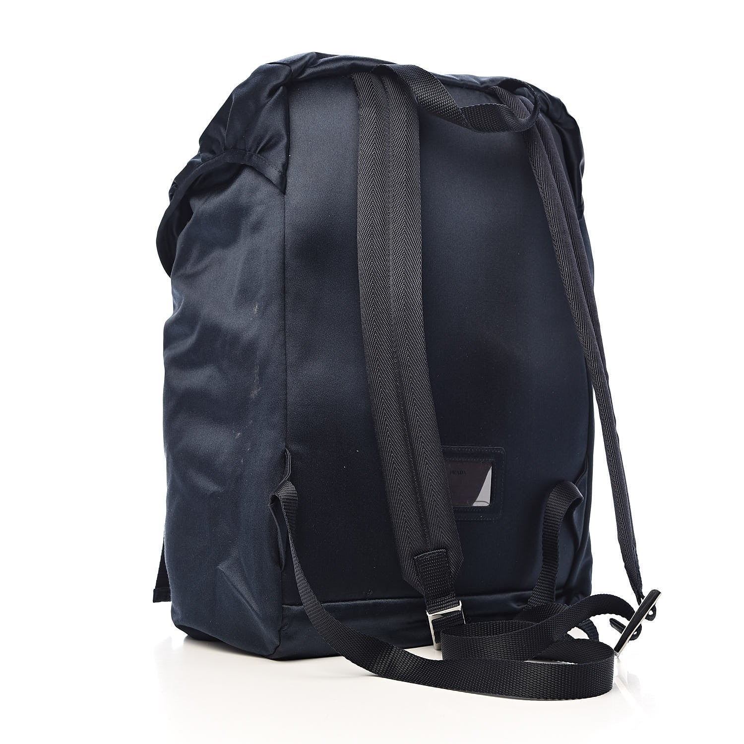 Prada Satin Double Buckle Backpack Dark Blue 3 of 11
