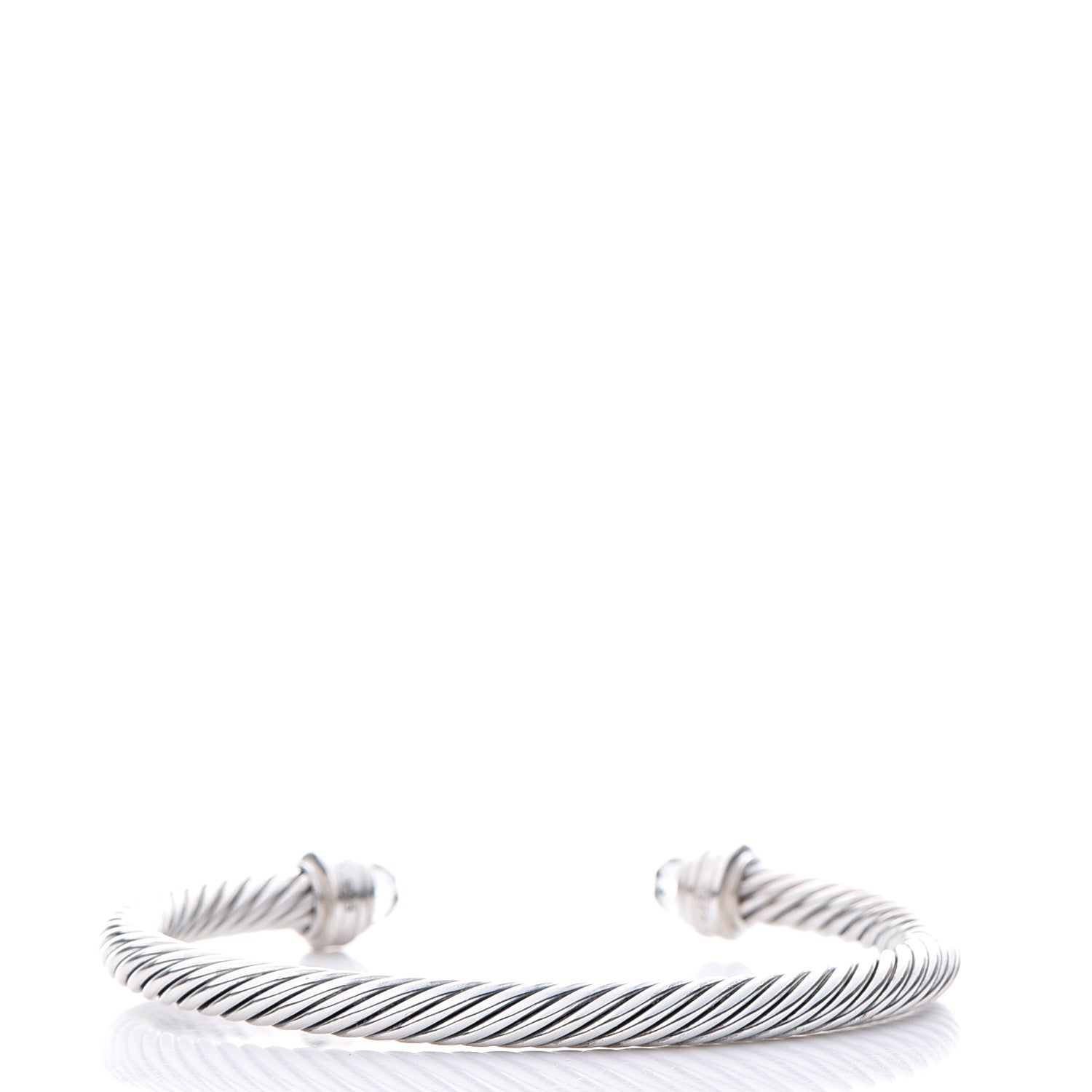 David Yurman Sterling Silver Diamond Prasiolite 5mm Cable Classics Princess Bracelet 3 of 6