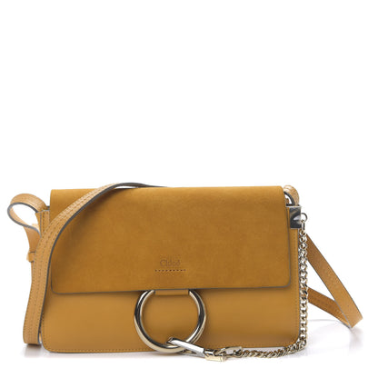 Chloe Suede Calfskin Small Faye Shoulder Bag Sunflower 1 of 9