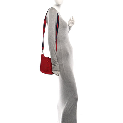 Hermes Taurillon Clemence Amazone Evelyne TPM Rouge Casaque Bleu Saphir 2 of 9