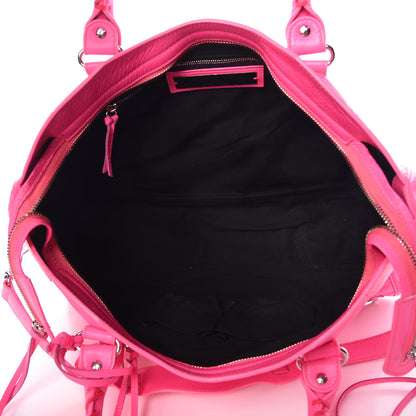 Balenciaga Agneau Classic Silver Hardware City Rose Fluo 8 of 11