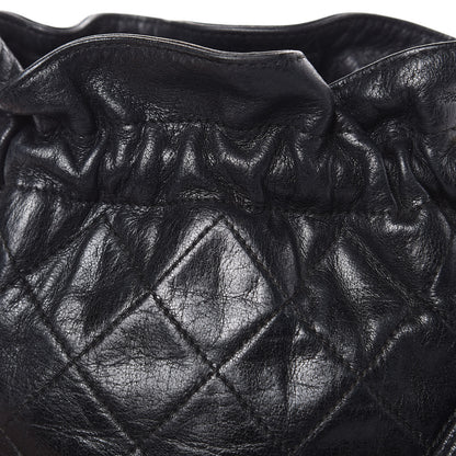 Chanel Lambskin Tassel Drawstring Pouch Bag Black 12 of 14