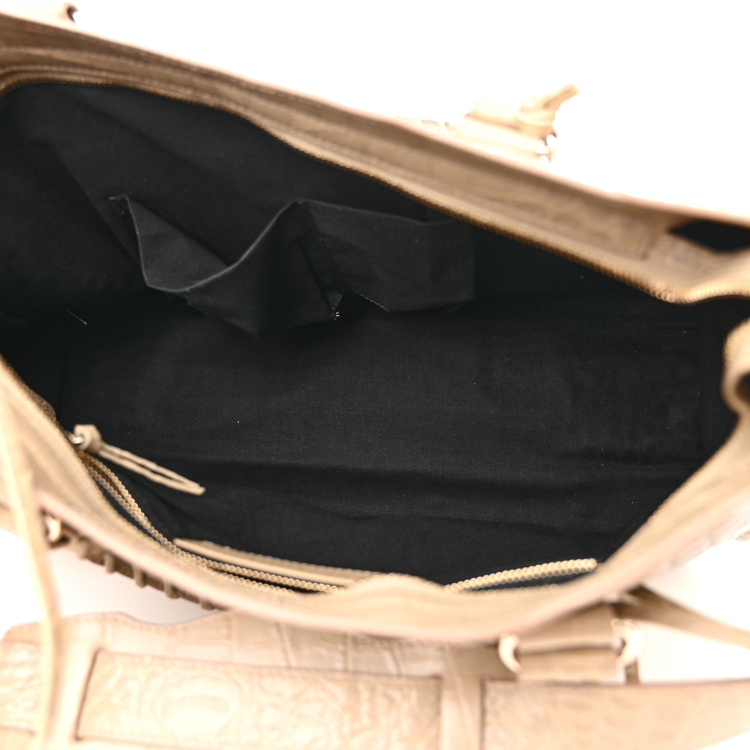 Balenciaga Calfskin Crocodile Embossed Classic Gold Hardware City Beige Latte 5 of 10