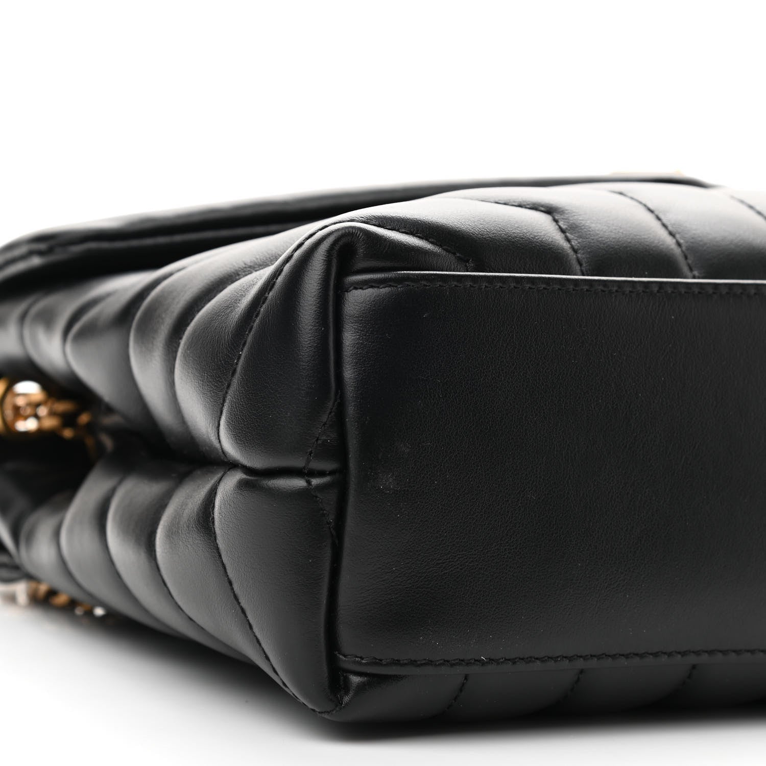 Saint Laurent Calfskin Y Quilted Monogram Small Loulou Chain Satchel Black 10 of 12