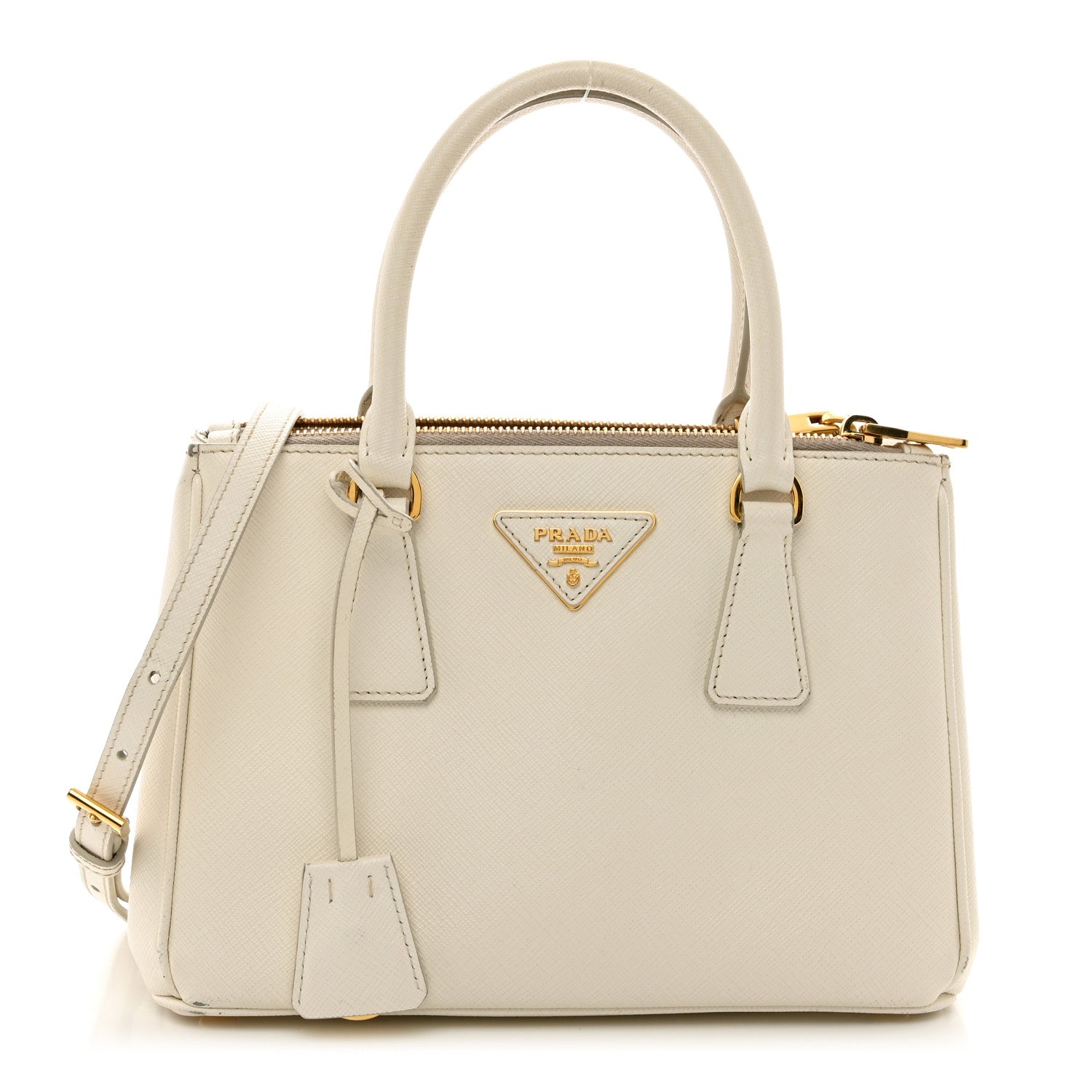 Prada Saffiano Lux Small Galleria Double Zip Tote White 1 of 16