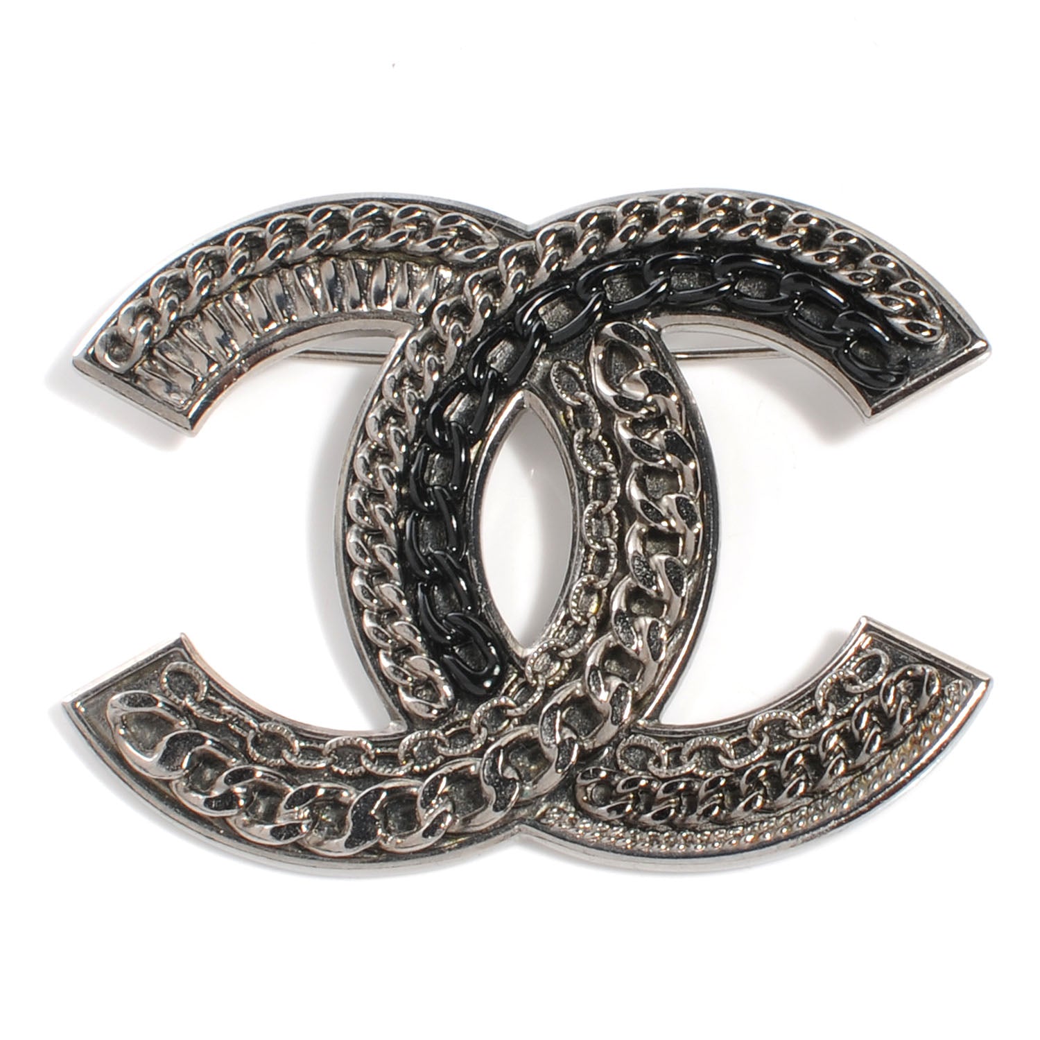 Chanel Chain CC Brooch Silver 1 of 4